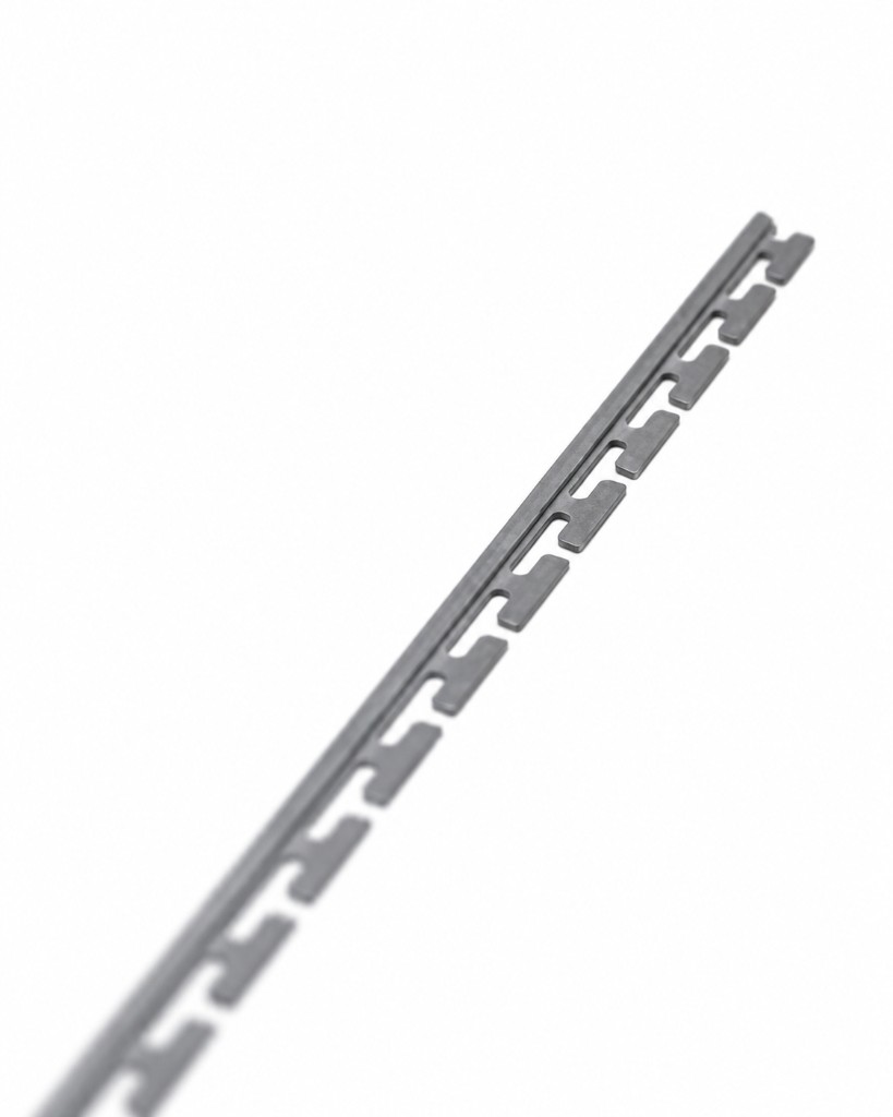 Hardened steel ski edge