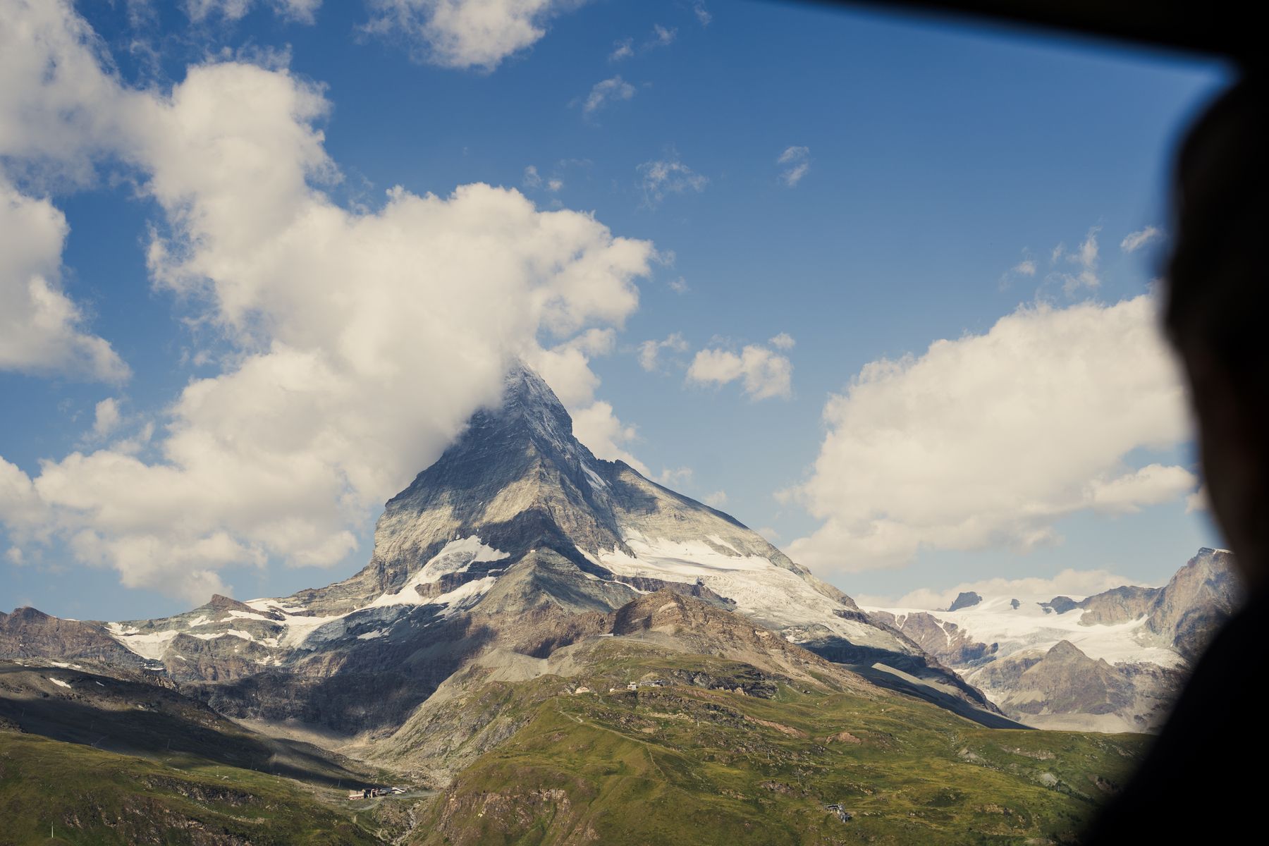 The Matterhorn seen from a window in Zermatt