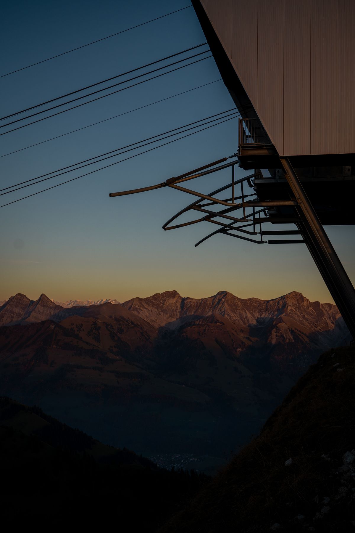 Sunset from the Le Moléson cable-car station